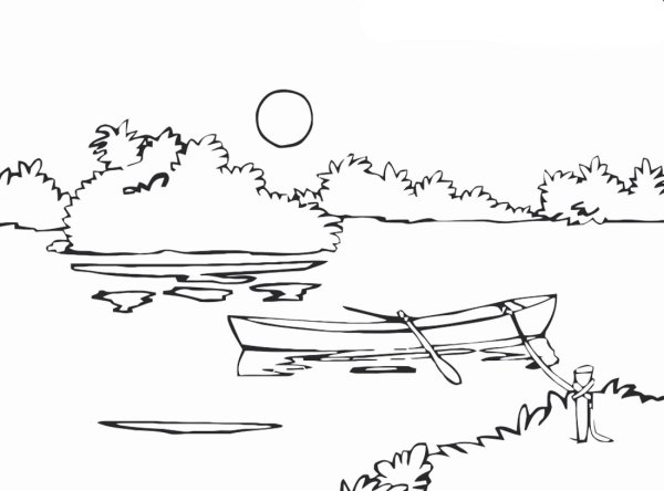 Раскраска пейзаж