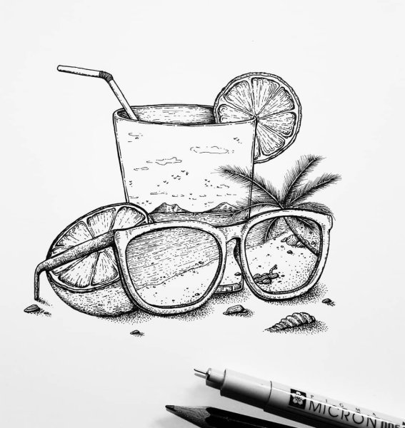 Рисунки лето для срисовки