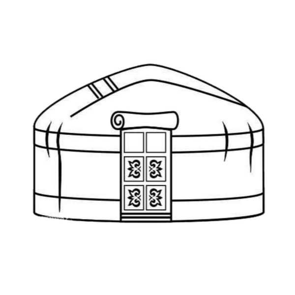 Юрта раскраска для детей