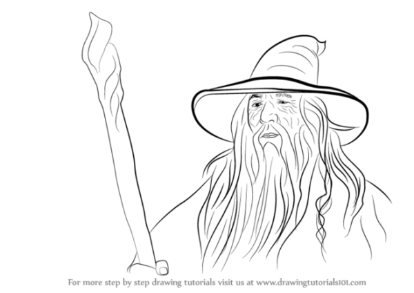 Раскраска Властелин колец Гэндальф