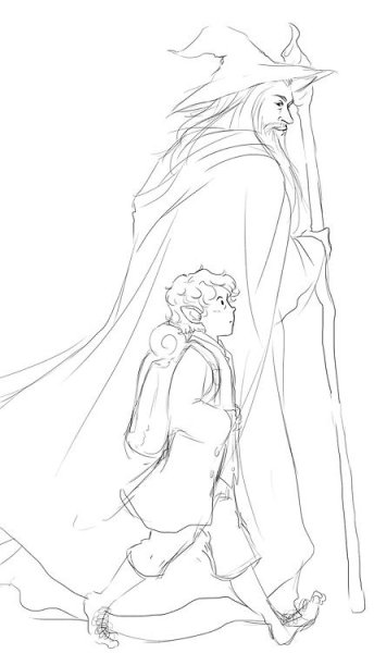 Фродо и Гэндальф рисунок