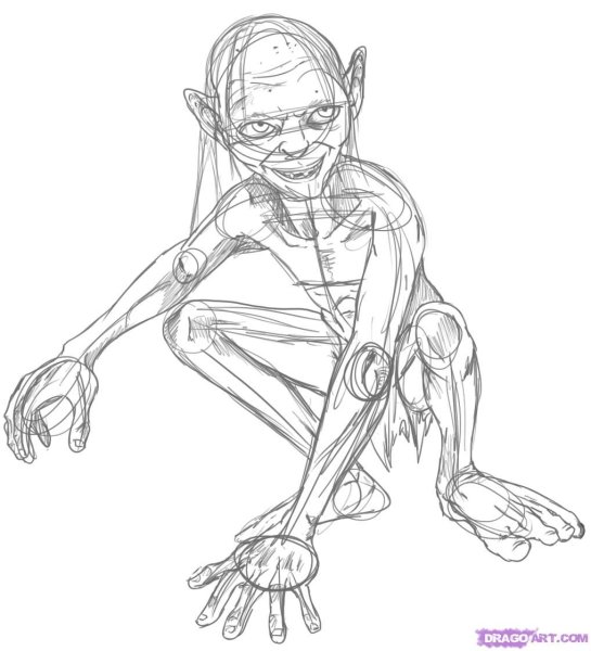 Голем Властелин колец раскраска