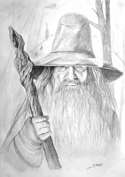 Гэндальф рисунок Толкина