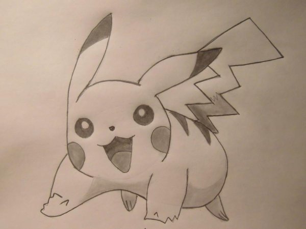 Рисунки карандашом легко для начинающих Пикачу