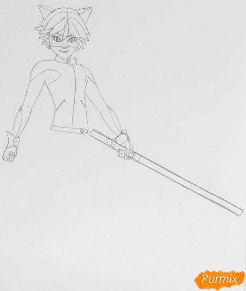 Супер кот нарисовать карандашом в полный рост