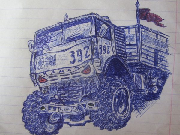 Рисунки карандашом по клеточкам машины