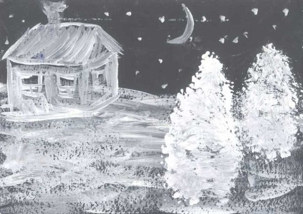 Рисование красота зимы хрустальной