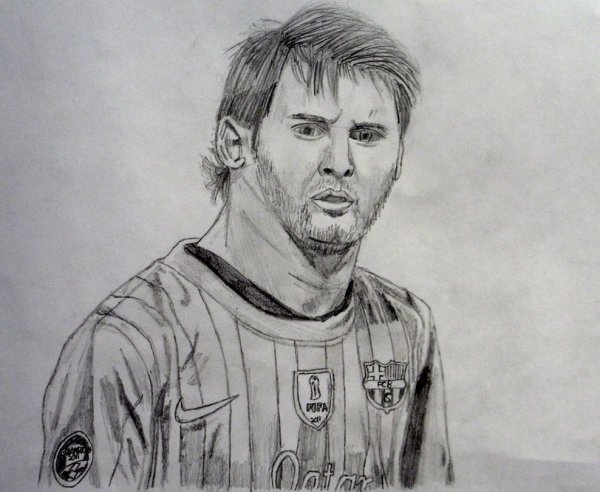 Лионель Месси карандашом