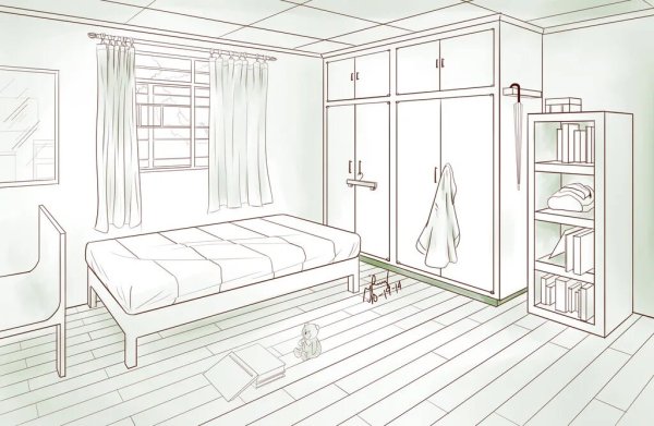 Набросок интерьера комнаты