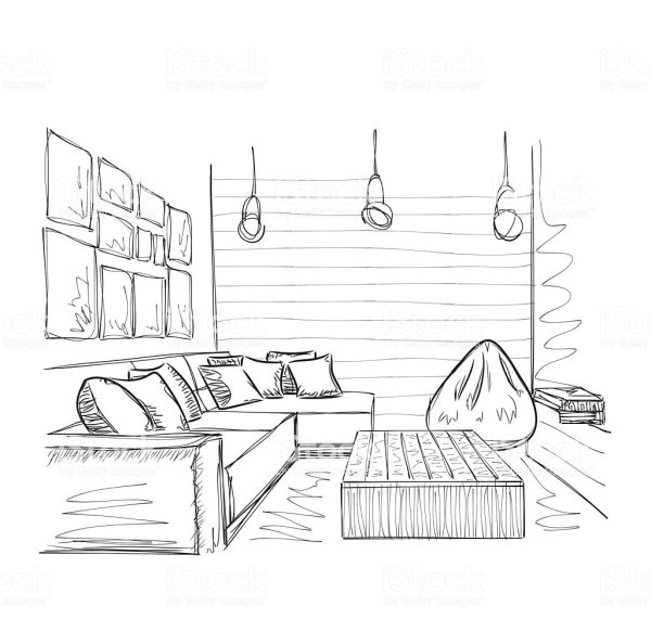 Комната карандашом