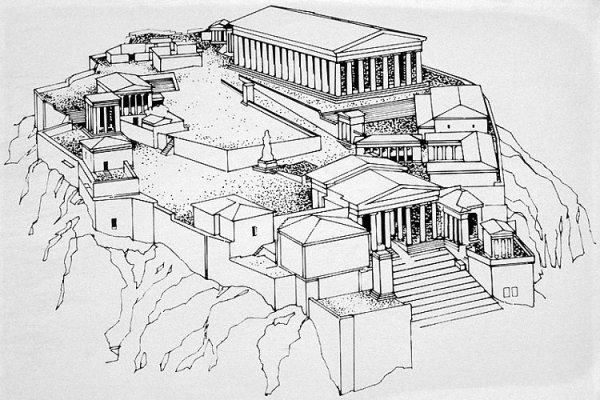 Афинский Акрополь вектор