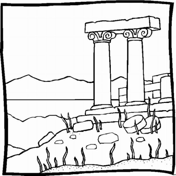 Храм древней Греции нарисова