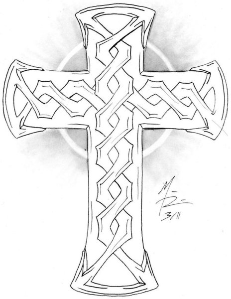 Татуировка крест эскиз