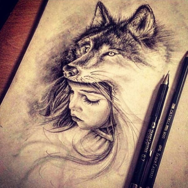 Чёрно-белые рисунки карандашом