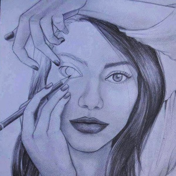 Рисунки девушкарандашом