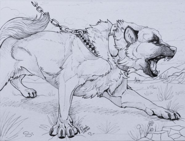 Злая собака рисунок карандашом