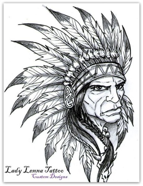 Тату индеец Гурон