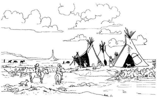 Индейцы. Раскраска