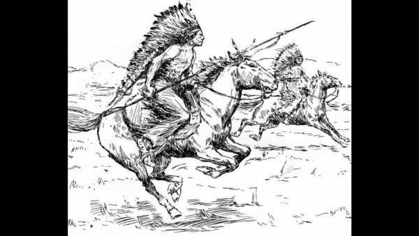 Раскраска индейская деревня