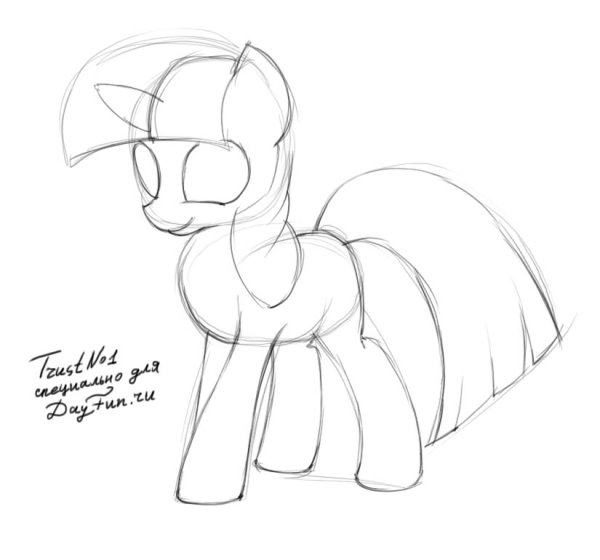 Пони для срисовки карандашом