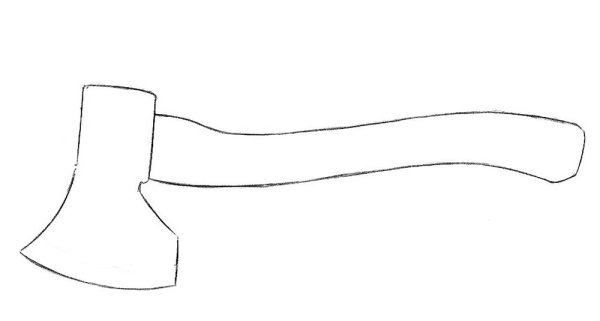 Топор пошаговое рисование
