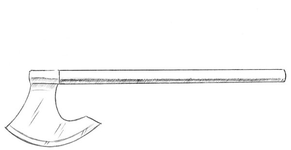 Эскиз рука с топором