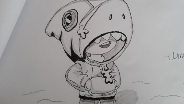 Леон из бравлстарс карандашом