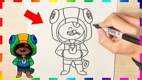 Леон из Brawl Stars нарисовать
