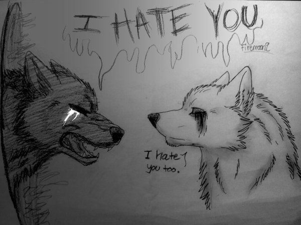 Грустный волк рисунок
