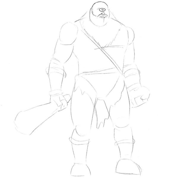 Циклоп рисунок карандашом