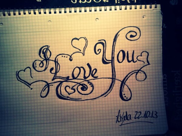 Рисунки карандашом я тебя люблю