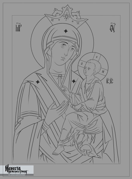 Икона Христа прорись