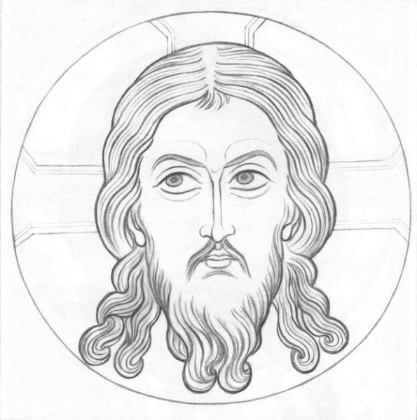 Казанская икона прорись