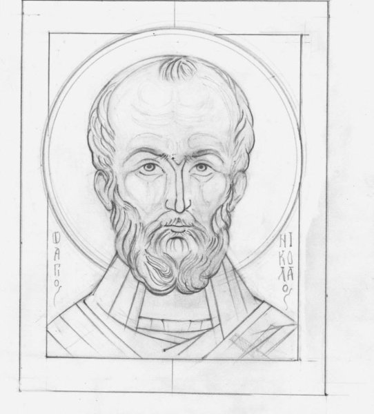 Прорись иконы Богородицы без младенца