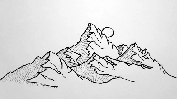 Рисование гор карандашом