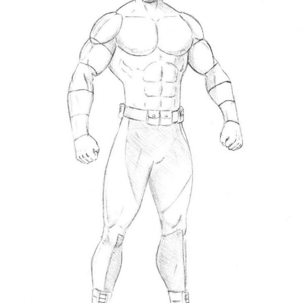 Силач рисунок карандашом