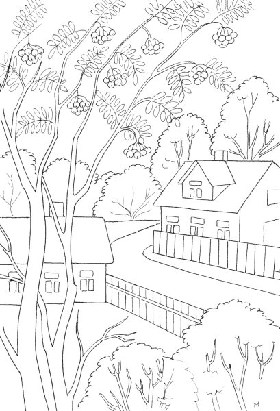 Раскраска пейзаж