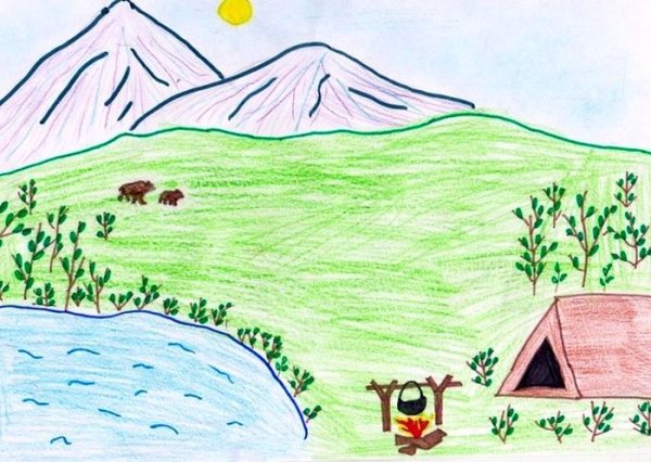 Горы рисунок для детей
