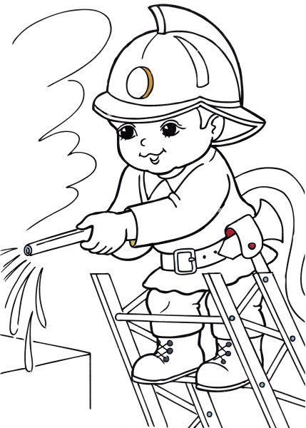 Пожарный рисунок карандашом