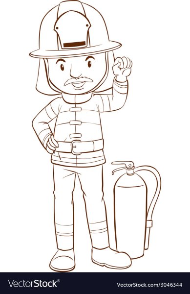 Раскраска пожарный