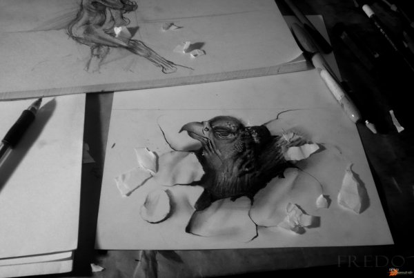 3д картины карандашом