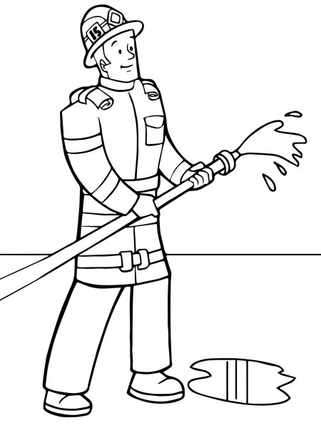 Пожарный раскраска для малышей