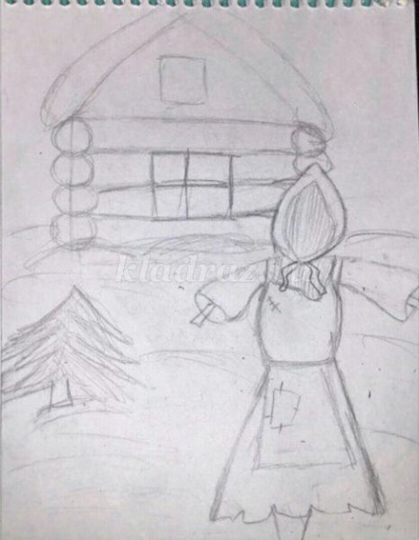 Масленица рисунок карандашом