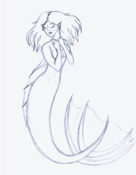 Русалка карандашом
