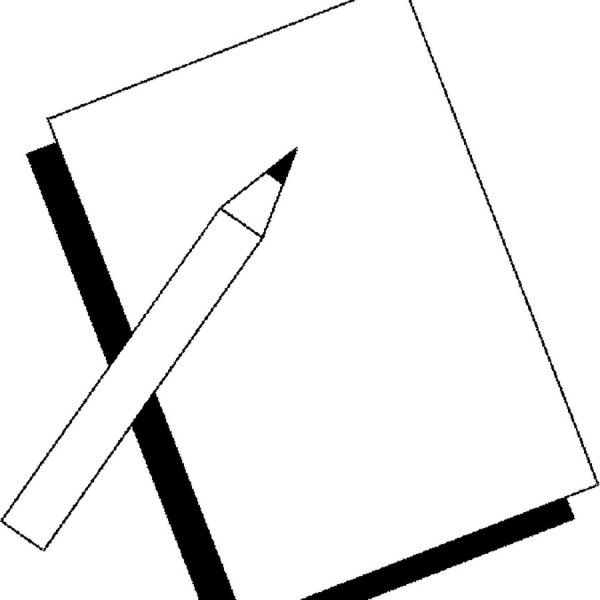 Лист бумаги и карандаш