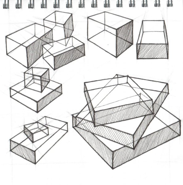 Рисование с натуры коробки призматической формы.