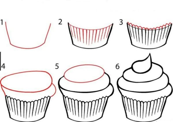 Рисунок торта для срисовки