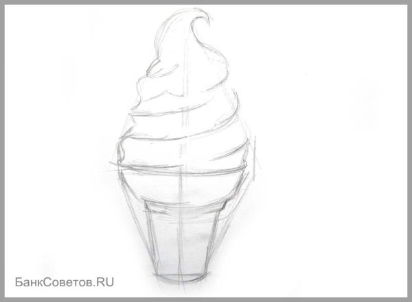 Мороженое для срисовки карандашом