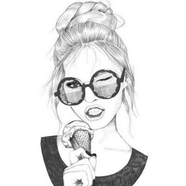 Дерзкая девушка карандашом