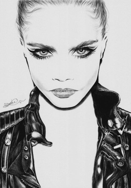 Нарисовать девушку с сигаретой